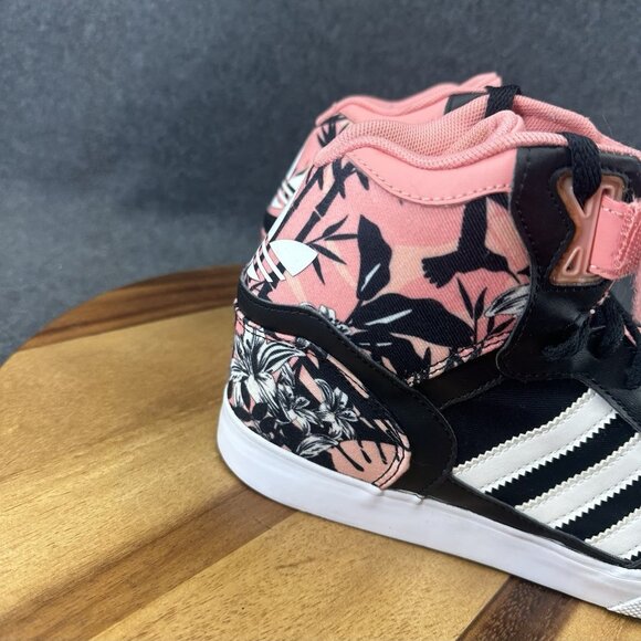 Adidas Extaball Flower High Top Sneakers Womens 9 Shoes Rare Hip Hop S74998 - Picture 4 of 11